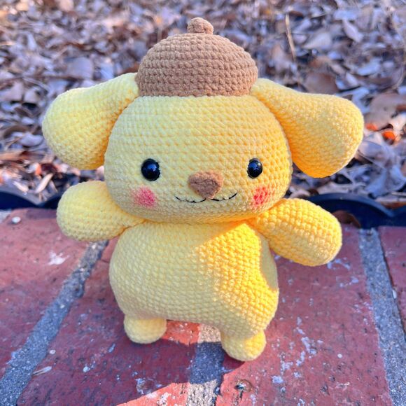 Sanrio Pompompurin Detective Plush | Kawaii Crochet Dog | Amigurumi Yellow Puppy - Picture 8 of 11
